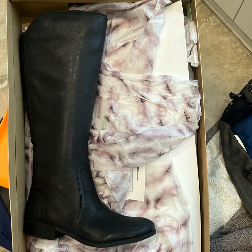 Jessica Simpson ranger tall shaft boots, black leather, new